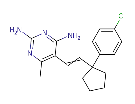 Molecular Structure of 189810-00-2 (2,4-Pyrimidinediamine,
5-[2-[1-(4-chlorophenyl)cyclopentyl]ethenyl]-6-methyl-)