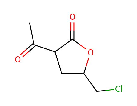 Molecular Structure of 3154-75-4 (3-Acetyl-5-(chloromethyl)tetrahydrofuran-2-one)