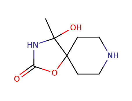 Molecular Structure of 134347-95-8 (1-Oxa-3,8-diazaspiro[4.5]decan-2-one,4-hydroxy-4-methyl-(9CI))