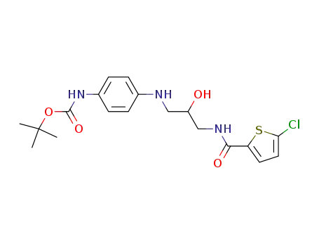 Molecular Structure of 482305-94-2 (tert-Butyl 4-[(3-{[(5-chloro-thien-2-yl)carbonyl]amino}-2-hydroxypropyl)amino]-phenyl-carbamate)