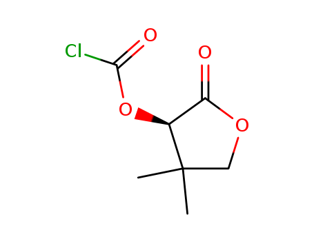 Molecular Structure of 195726-76-2 (Carbonochloridic acid, (3R)-tetrahydro-4,4-dimethyl-2-oxo-3-furanyl
ester)