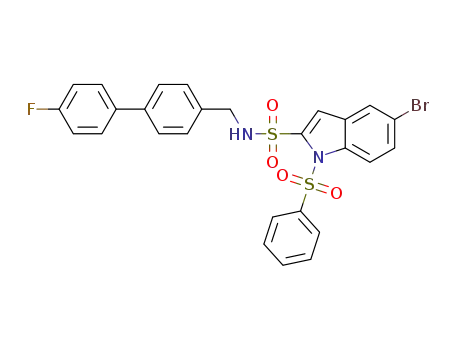 5-bromo-N-((4'-fluorobiphenyl-4-yl)methyl)-1-(phenylsulfonyl)-1H-indole-2-sulfonamide