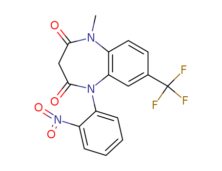 1H-1,5-Benzodiazepine-2,4(3H,5H)-dione,  1-methyl-5-(2-nitrophenyl)-7-(trifluoromethyl)-