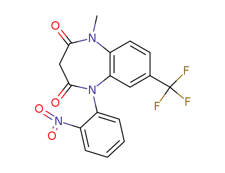 Molecular Structure of 26440-45-9 (1H-1,5-Benzodiazepine-2,4(3H,5H)-dione,
1-methyl-5-(2-nitrophenyl)-7-(trifluoromethyl)-)