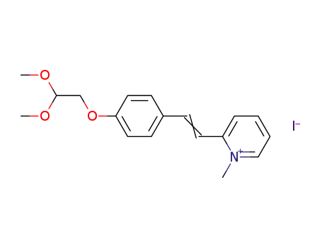 Molecular Structure of 74401-10-8 (Pyridinium, 2-[2-[4-(2,2-dimethoxyethoxy)phenyl]ethenyl]-1-methyl-,
iodide)