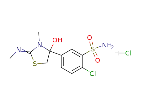 Benzenesulfonamide,2-chloro-5-[4-hydroxy-3-methyl-2-(methylimino)-4-thiazolidinyl]-, hydrochloride(1:1)