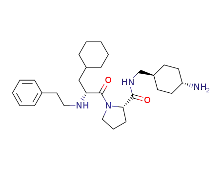 Molecular Structure of 177582-89-7 (trans-4-Aminocyclohexylmethyl N-2-phenylethyl-3-cyclohexyl-D-alanyl-L-proline amide)