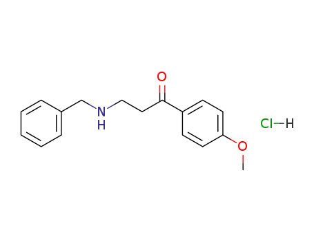 Molecular Structure of 24261-66-3 (3-(benzylamino)-1-(4-methoxyphenyl)propan-1-one hydrochloride (1:1))