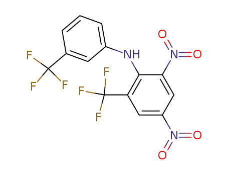 Molecular Structure of 57730-29-7 (Benzenamine,
2,4-dinitro-6-(trifluoromethyl)-N-[3-(trifluoromethyl)phenyl]-)