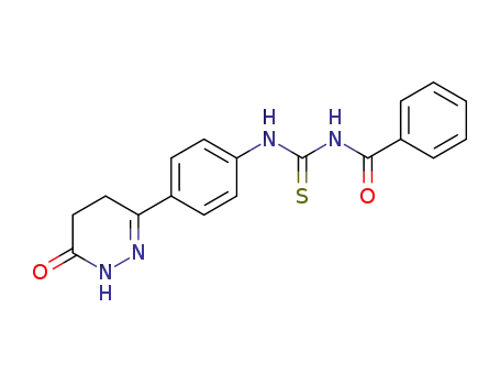 Molecular Structure of 109890-19-9 (N-<<<4-(1,4,5,6-tetrahydro-6-oxo-3-pyridazinyl)phenyl>amino>thiooxomethyl>benzamide)