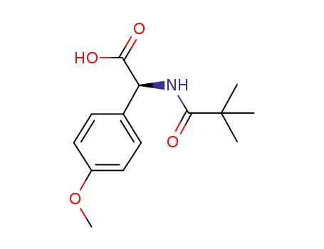 Molecular Structure of 170688-64-9 ((S)-2-(4-methoxyphenyl)-2-pivalamidoacetic acid)