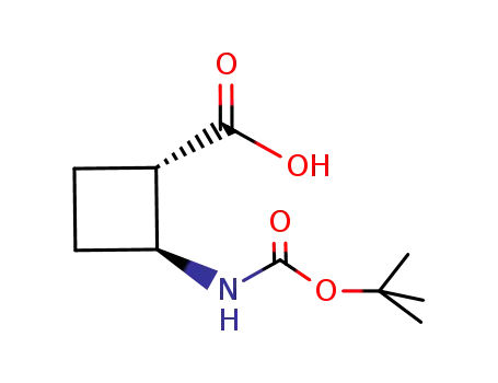 Molecular Structure of 951173-25-4 ((+/-)-(1R,2R)-2-((tert-Butoxycarbonyl)amino)cyclobutanecarboxylic acid)