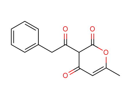 Molecular Structure of 90504-17-9 (2H-Pyran-2,4(3H)-dione, 6-methyl-3-(phenylacetyl)-)