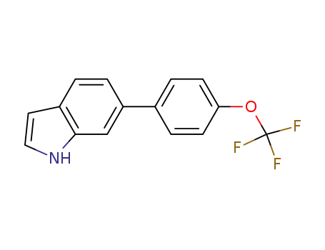 Molecular Structure of 481630-21-1 (1H-Indole, 6-[4-(trifluoromethoxy)phenyl]-)