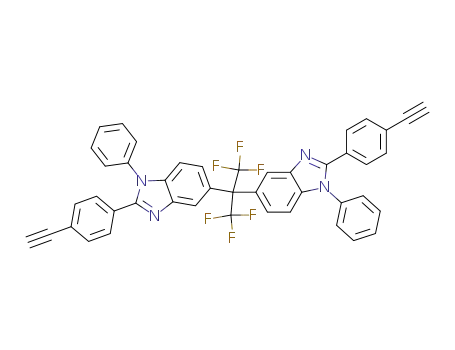 Molecular Structure of 87787-94-8 (5,5'(hexafluoroisopropylidene)bis[1-phenyl-2-(4-ethynylphenyl)benzimidazole])