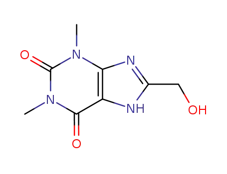Molecular Structure of 2879-16-5 (3,7-Dihydro-8-(hydroxymethyl)-1,3-dimethyl-1H-purine-2,6-dione)