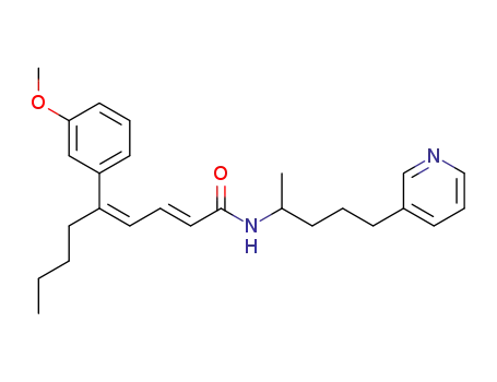 Molecular Structure of 120555-28-4 ((2E,4E)-5-(3-methoxyphenyl)-N-[(1R)-1-methyl-4-pyridin-3-ylbutyl]nona-2,4-dienamide)