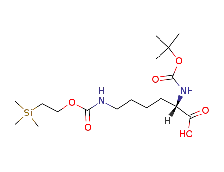 Molecular Structure of 85167-76-6 (N<sup>α</sup>-(tert-butyloxycarbonyl)-N<sup>ε</sup>-<<2-(trimethylsilyl)ethoxy>carbonyl>-L-lysine)