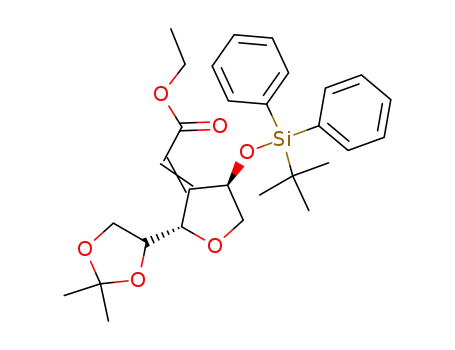 1,4-anhydro-2-O-tert-butyldiphenylsilyl-3-deoxy-3-C-(ethoxycarbonylmethylene)-5,6-O-isopropylidene-D-ribo-hexitol