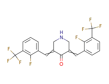 Molecular Structure of 342808-25-7 (3,5-Bis-(2-fluoro-3-α,α,α-trifluoromethylbenzylidene)-piperidin-4-one)