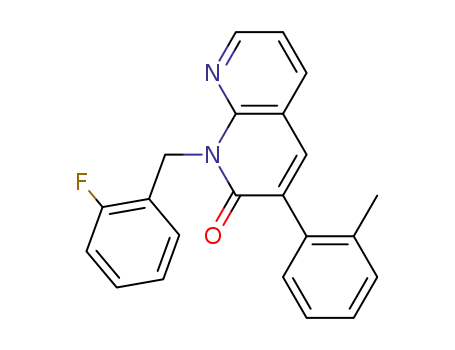 1,8-Naphthyridin-2(1H)-one, 1-((2-fluorophenyl)methyl)-3-(2-methylphenyl)-