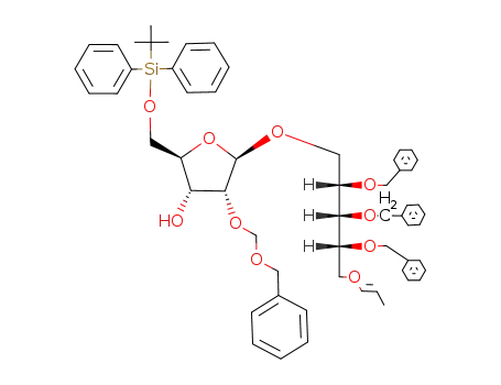 2,3,4-tri-O-benzyl-1-O-<2'-O-(benzyloxymethyl)-5'-O-(tert-butyldiphenylsilyl)-β-D-ribofuranosyl>-5-O-(trans-1-propenyl)-D-ribitol