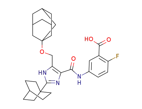 5-{[5-(Adamantan-1-yloxymethyl)-2-bicyclo[2.2.2]oct-1-yl-1H-imidazole-4-carbonyl]-amino}-2-fluoro-benzoic Acid