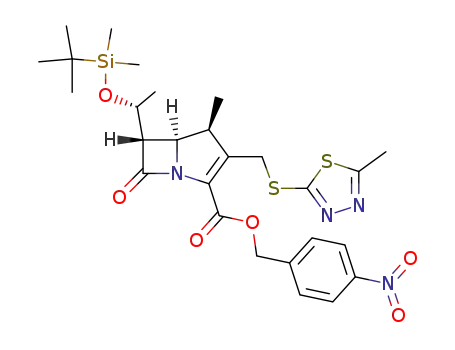 (4S,5R,6S)-6-[(R)-1-(tert-Butyl-dimethyl-silanyloxy)-ethyl]-4-methyl-3-(5-methyl-[1,3,4]thiadiazol-2-ylsulfanylmethyl)-7-oxo-1-aza-bicyclo[3.2.0]hept-2-ene-2-carboxylic acid 4-nitro-benzyl ester
