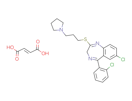 2-[3-(1-pyrrolidinyl)propylthio]-5-(2-chlorophenyl)-7-chloro-3H-1,4-benzodiazepine fumarate