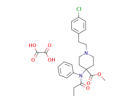 Molecular Structure of 61086-56-4 (4-Piperidinecarboxylic acid,
1-[2-(4-chlorophenyl)ethyl]-4-[(1-oxopropyl)phenylamino]-, methyl ester,
ethanedioate (1:1))