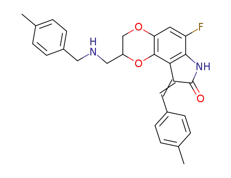 8H-1,4-Dioxino[2,3-e]indol-8-one,
6-fluoro-2,3,7,9-tetrahydro-2-[[[(4-methylphenyl)methyl]amino]methyl]-9-[
(4-methylphenyl)methylene]-