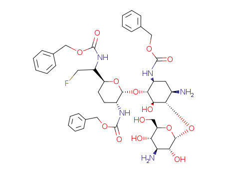 3,2',6'-tris(N-benzyloxycarbonyl)-3',4'-dideoxy-6'-C-(fluoromethyl)kanamycin B