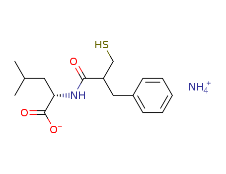 L-Leucine, N-[2-(mercaptomethyl)-1-oxo-3-phenylpropyl]-,  monoammonium salt