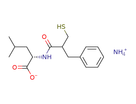 Molecular Structure of 88320-89-2 (L-Leucine, N-[2-(mercaptomethyl)-1-oxo-3-phenylpropyl]-,
monoammonium salt)