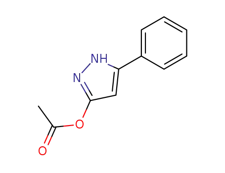 Molecular Structure of 32258-59-6 (Acetic acid 5-phenyl-1H-pyrazol-3-yl ester)