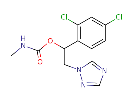 Molecular Structure of 66250-40-6 (1-(2,4-dichloro-phenyl)-1-methylcarbamoyloxy-2-[1,2,4]triazol-1-yl-ethane)