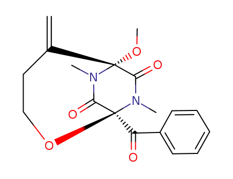 (1S,6R)-1-Benzoyl-6-methoxy-7,9-dimethyl-5-methylene-2-oxa-7,9-diaza-bicyclo[4.2.2]decane-8,10-dione