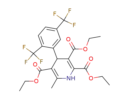 Molecular Structure of 59664-29-8 (2-methyl-4-(2',5'-ditrifluoromethylphenyl)-1,4-dihydropyridine-3,5,6-tricarboxylic acid triethyl ester)