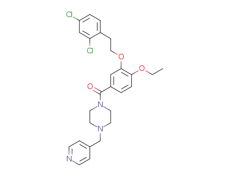 Molecular Structure of 438570-13-9 ({3-[2-(2,4-dichloro-phenyl)-ethoxy]-4-ethoxy-phenyl}-(4-pyridin-4-ylmethyl-piperazin-1-yl)-methanone)