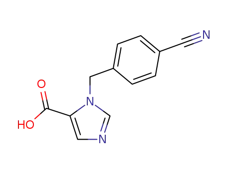 Molecular Structure of 198649-67-1 (1H-Imidazole-5-carboxylic acid, 1-[(4-cyanophenyl)methyl]-)