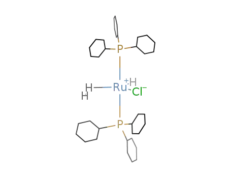 Molecular Structure of 315675-18-4 ([RuHCl(H<sub>2</sub>)(PCy<sub>3</sub>)2])