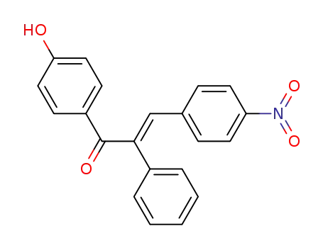 Molecular Structure of 63645-43-2 (2-Propen-1-one, 1-(4-hydroxyphenyl)-3-(4-nitrophenyl)-2-phenyl-, (E)-)
