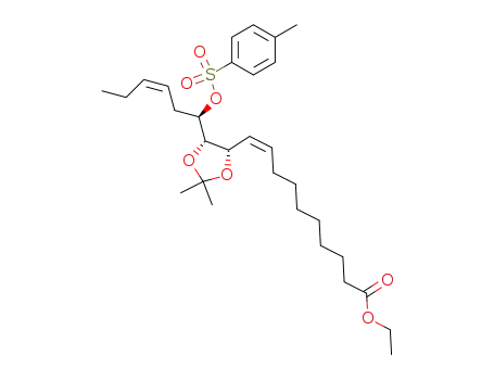 (Z)-10-{(4S,5S)-2,2-Dimethyl-5-[(Z)-(R)-1-(toluene-4-sulfonyloxy)-hex-3-enyl]-[1,3]dioxolan-4-yl}-dec-9-enoic acid ethyl ester