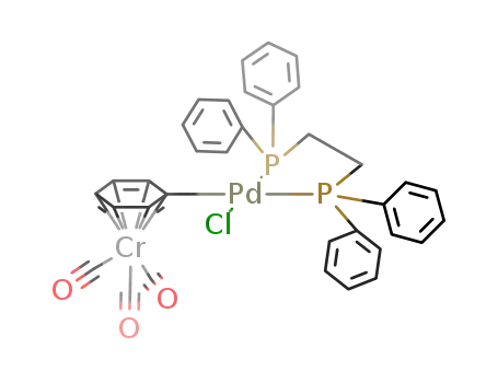 Molecular Structure of 136805-10-2 (cis-Pd{(η6-C6H5)Cr(CO)3}Cl(dppe))