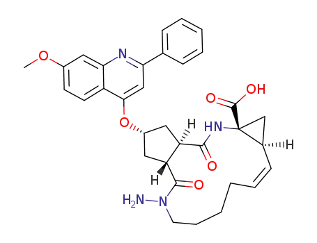 (Z)-(1R,4R,6S,15R,17R)-13-amino-17-(7-methoxy-2-phenyl-quinolin-4-yloxy)-2,14-dioxo-3,13-diaza-tricyclo[13.3.0.0<sup>4,6</sup>]octadec-7-ene-4-carboxylic acid