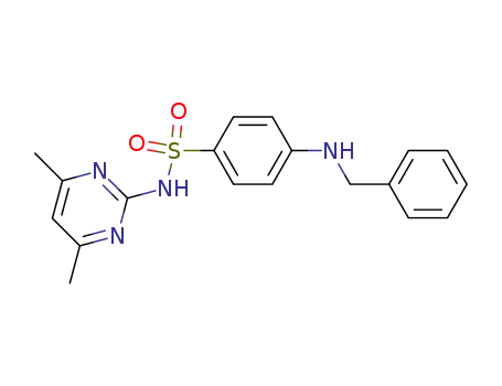 Molecular Structure of 491600-29-4 (Benzenesulfonamide,
N-(4,6-dimethyl-2-pyrimidinyl)-4-[(phenylmethyl)amino]-)