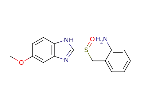 Molecular Structure of 106747-08-4 (Benzenamine, 2-[[(5-methoxy-1H-benzimidazol-2-yl)sulfinyl]methyl]-)
