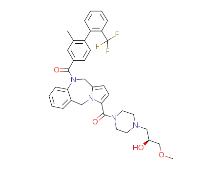 [3-({4-[(2S)-2-Hydroxy-3-methoxypropyl]-1-piperazinyl}carbonyl)-5H-pyrrolo[2,1-c][1,4]benzodiazepin-10(11H)-yl][2-methyl-2'-trifluoromethyl-[1,1'-biphenyl]-4-yl]methanone