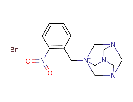 Molecular Structure of 57856-66-3 (1-(2-Nitro-benzyl)-3,5,7-triaza-1-azonia-tricyclo[3.3.1.1<sup>3,7</sup>]decane; bromide)