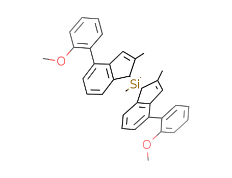 Molecular Structure of 880653-41-8 (Silane, bis[4-(2-methoxyphenyl)-2-methyl-1H-inden-1-yl]dimethyl-)